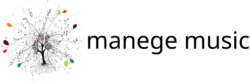 logo image et texte noir du site manege music - dessin de l'arbre de vie suivi de manage music écrit en noir